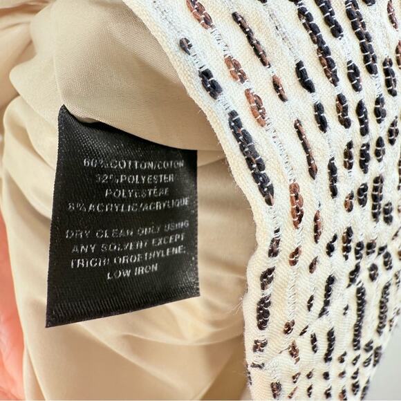 Lafayette 148 Cream Black Brown One Button Blazer Jacket 18 Office Professional - Picture 8 of 8